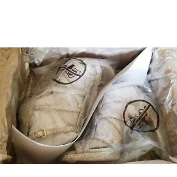 MICHAEL Michael Kors Glitter Champagne Heels Sz 7 - Picture 10 of 16